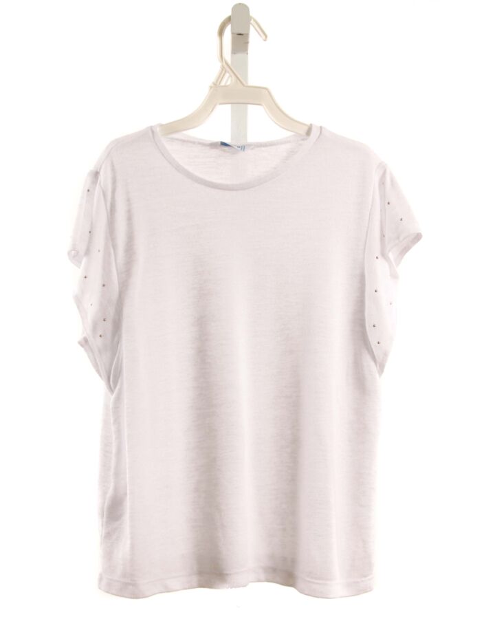 MAYORAL  WHITE    KNIT SS SHIRT WITH SEQUINS