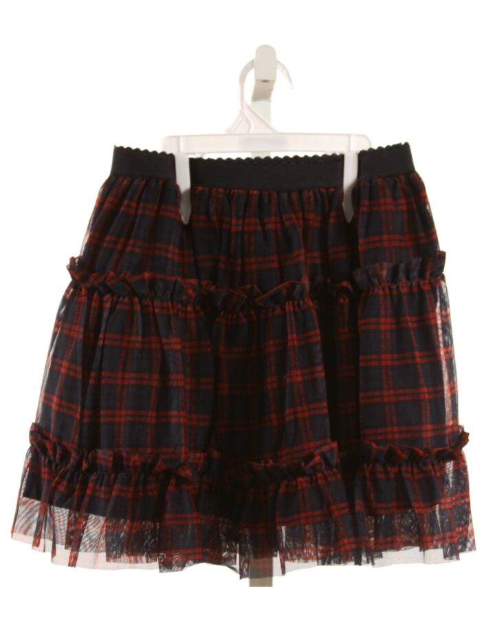 PATACHOU  BLUE TULLE PLAID  SKIRT