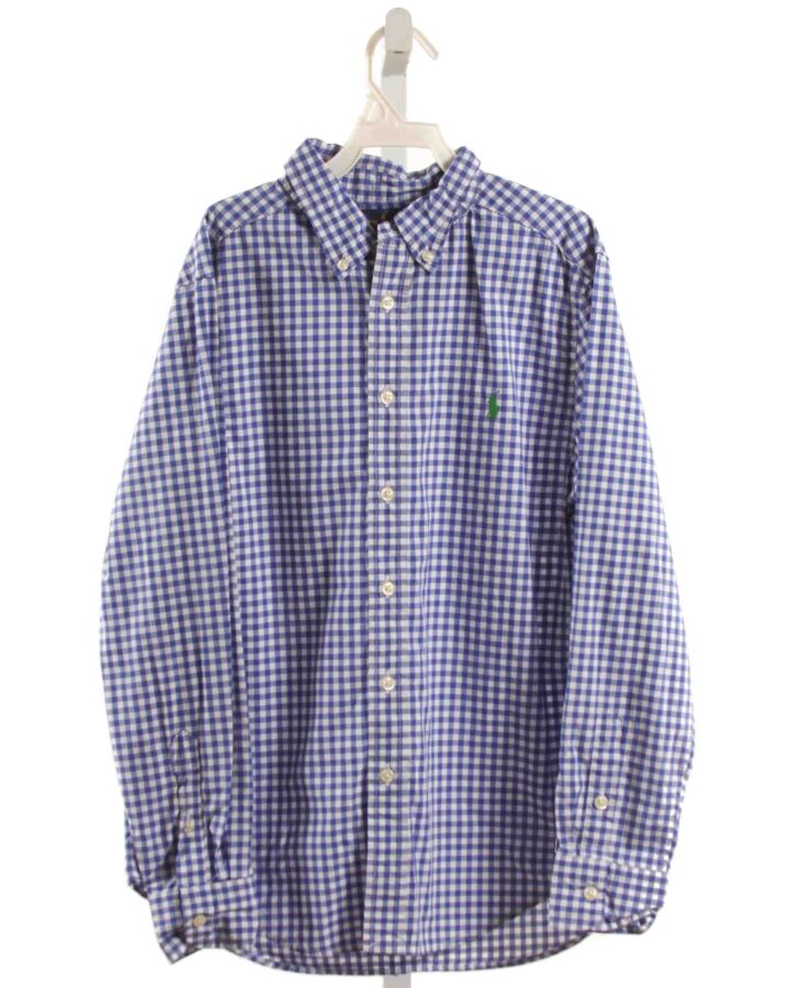 RALPH LAUREN  BLUE  GINGHAM  DRESS SHIRT