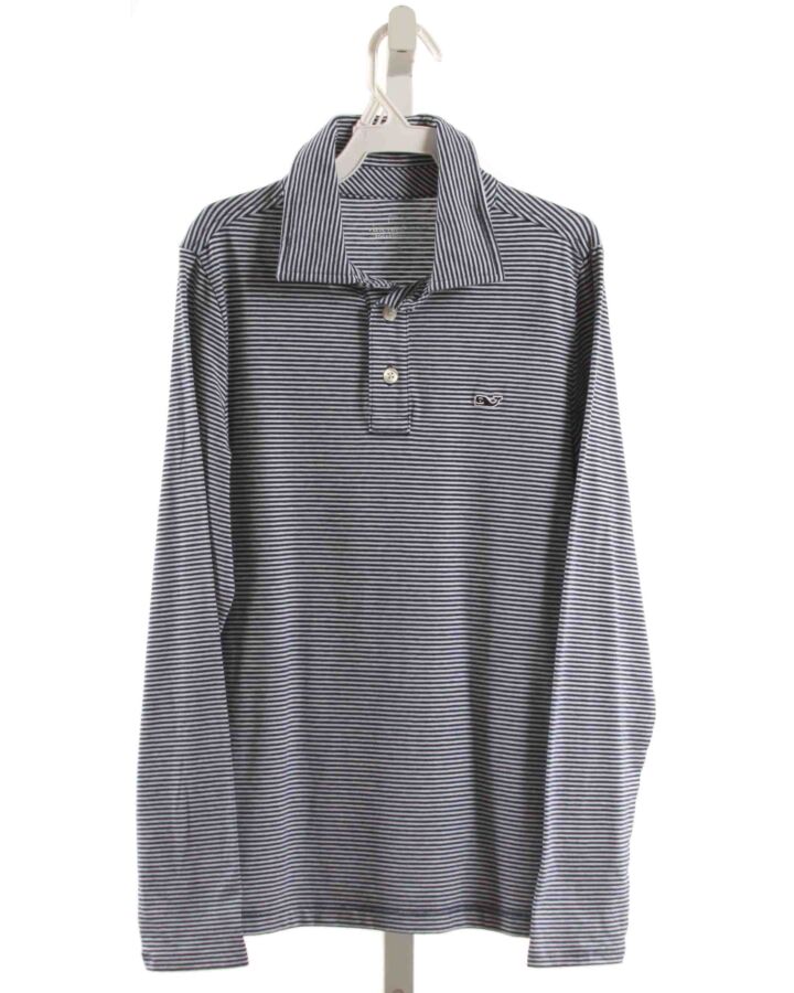 VINEYARD VINES  NAVY  STRIPED  KNIT LS SHIRT