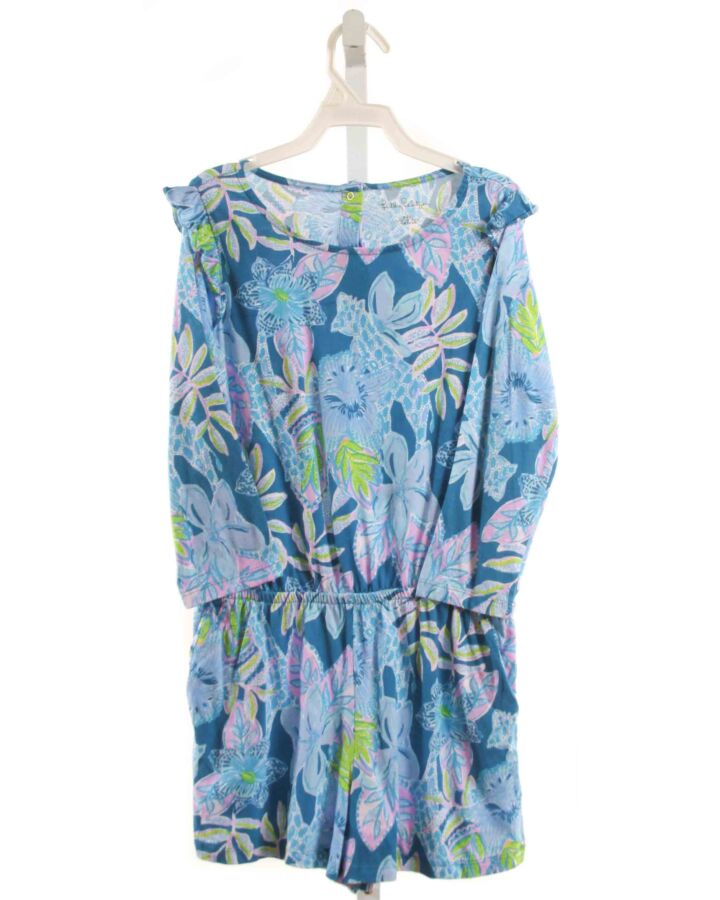 LILLY PULITZER  BLUE  FLORAL  KNIT ROMPER