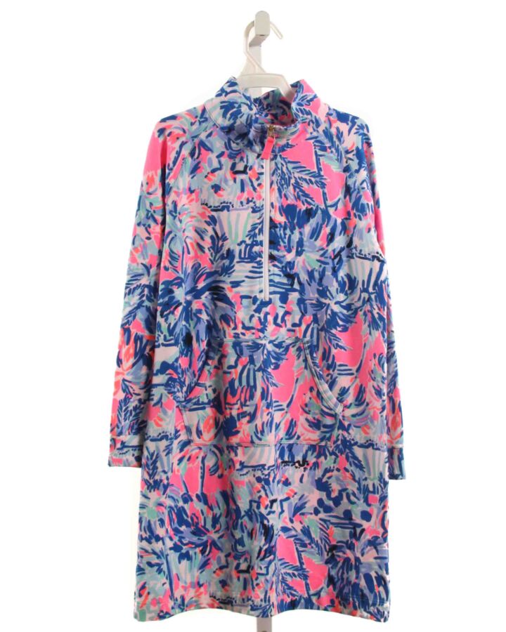 LILLY PULITZER  BLUE KNIT FLORAL PRINTED DESIGN DRESS