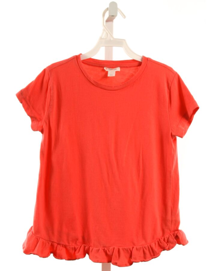 CREWCUTS  HOT PINK    KNIT SS SHIRT WITH RUFFLE