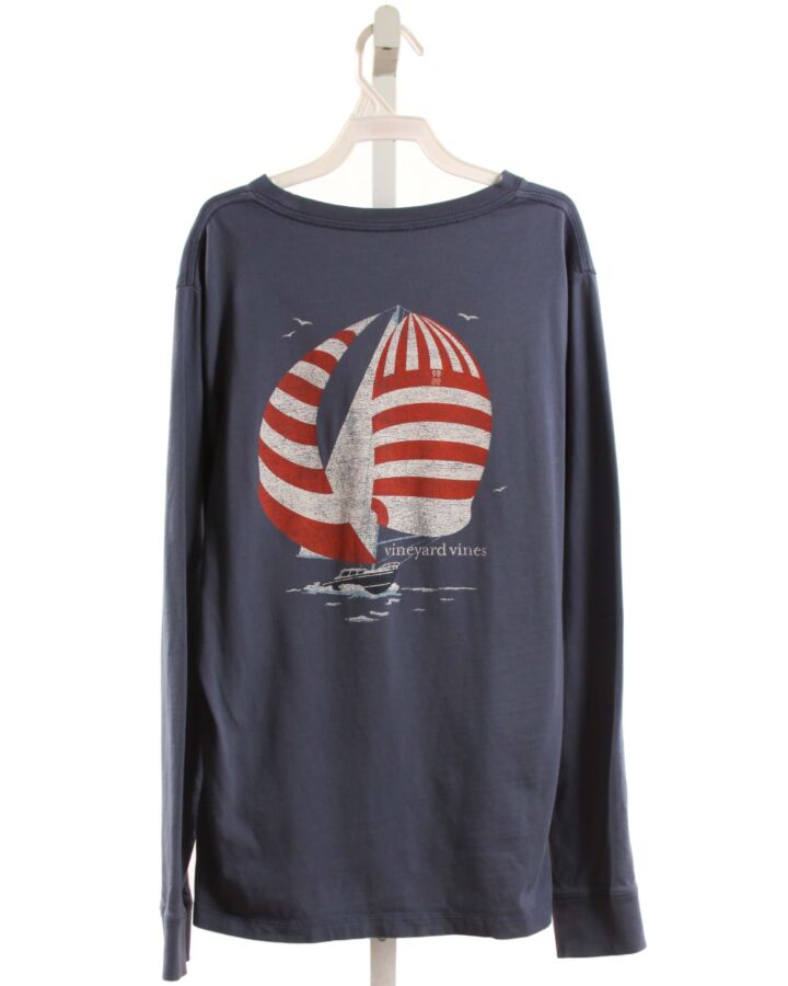 VINEYARD VINES  BLUE   PRINTED DESIGN KNIT LS SHIRT