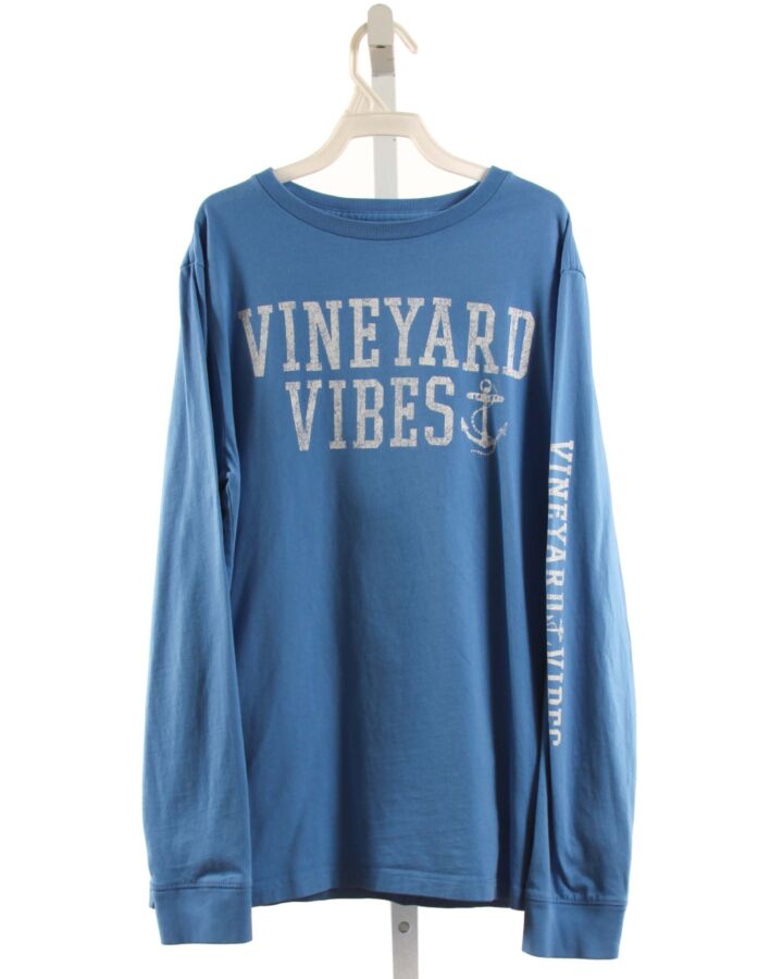 VINEYARD VINES  BLUE   PRINTED DESIGN KNIT LS SHIRT