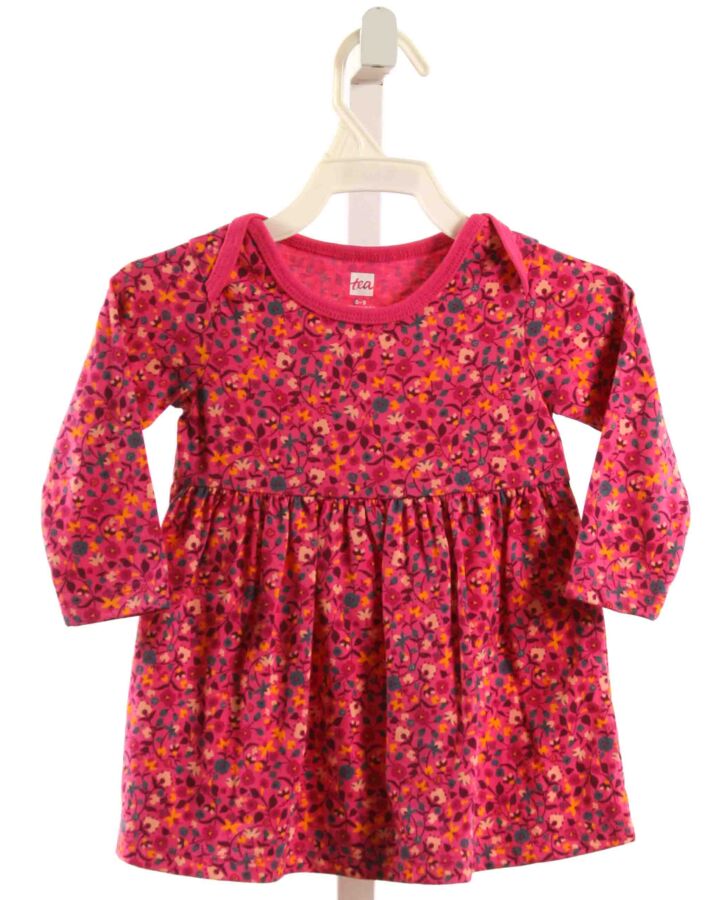 TEA  HOT PINK  FLORAL  KNIT DRESS
