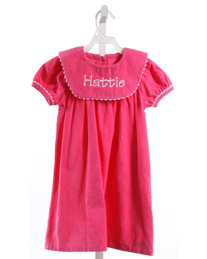 PATY, INC  HOT PINK CORDUROY  EMBROIDERED DRESS