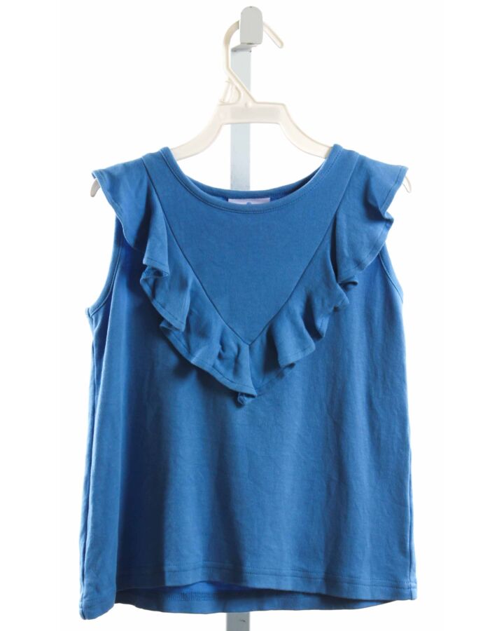 EYELET & IVY  BLUE    SLEEVELESS SHIRT WITH RUFFLE