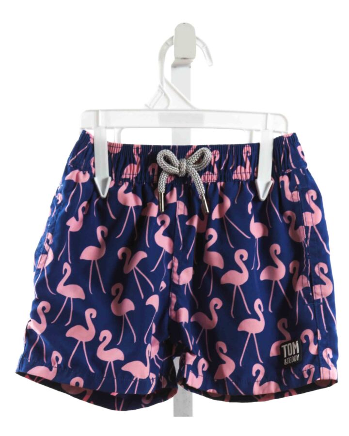 TOM & TEDDY  PINK  PRINT  SWIM TRUNKS