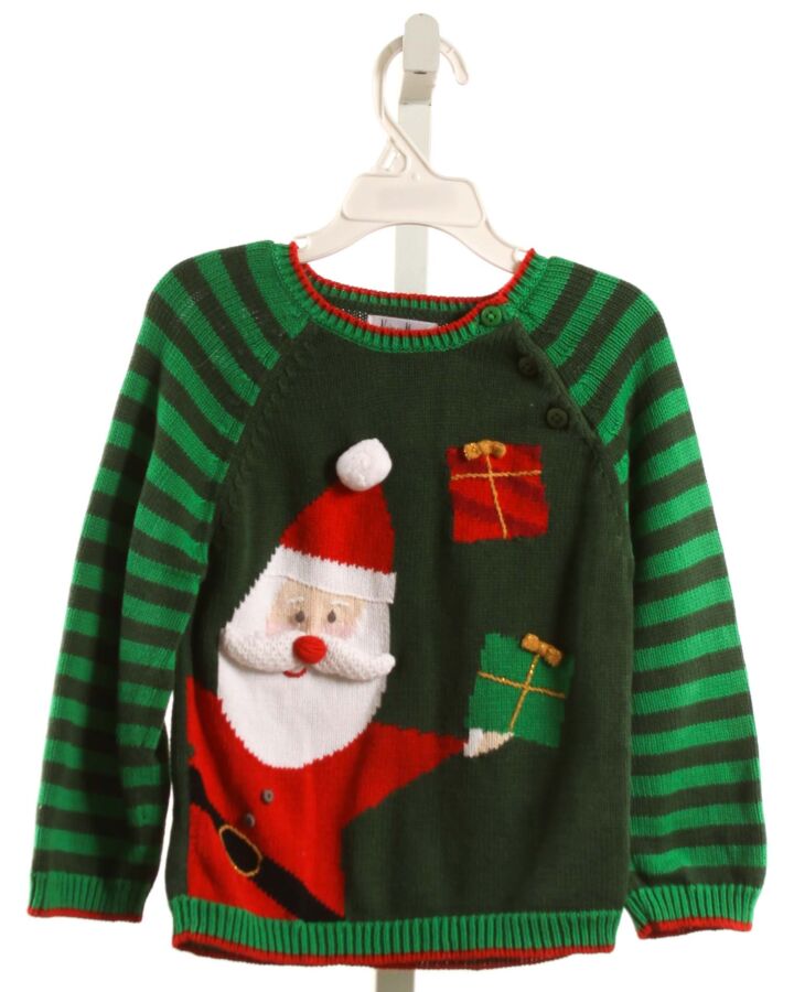 NEIMAN MARCUS  GREEN   APPLIQUED SWEATER