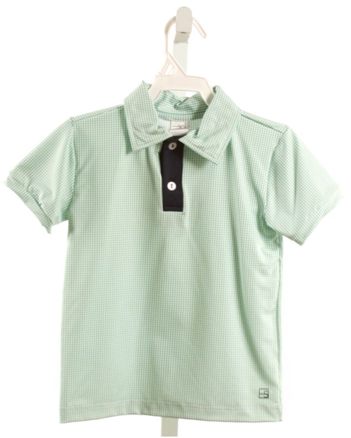 SET BY LULLABY SET  GREEN  GINGHAM  KNIT SS SHIRT