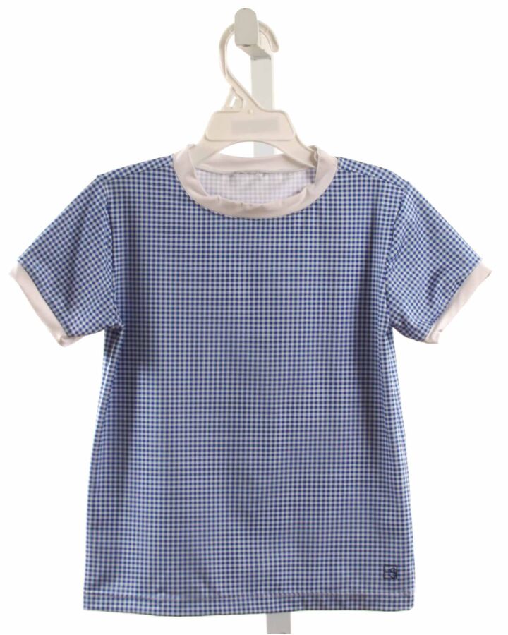 SET BY LULLABY SET  BLUE  GINGHAM  KNIT SS SHIRT