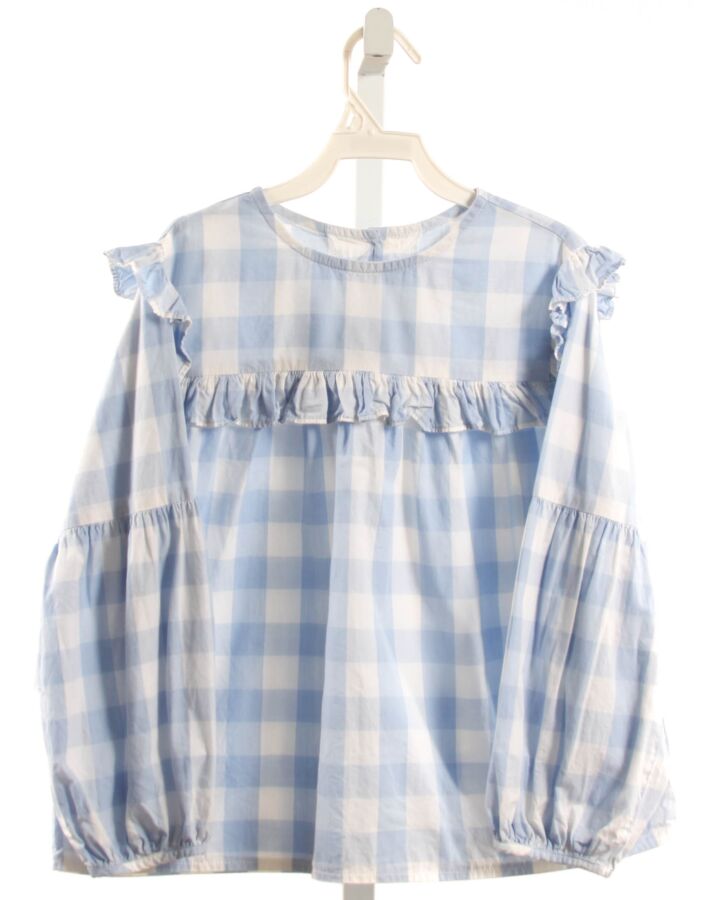 BLUE BUMBLEBEE  LT BLUE  CHECK  SHIRT-LS WITH RUFFLE