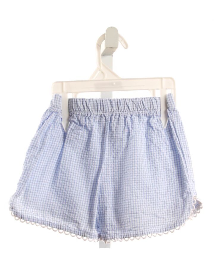 BAILEY BOYS  BLUE SEERSUCKER GINGHAM  SHORTS WITH EYELET TRIM