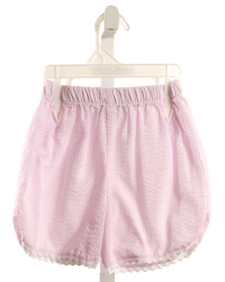 BAILEY BOYS  PINK SEERSUCKER STRIPED  SHORTS WITH EYELET TRIM