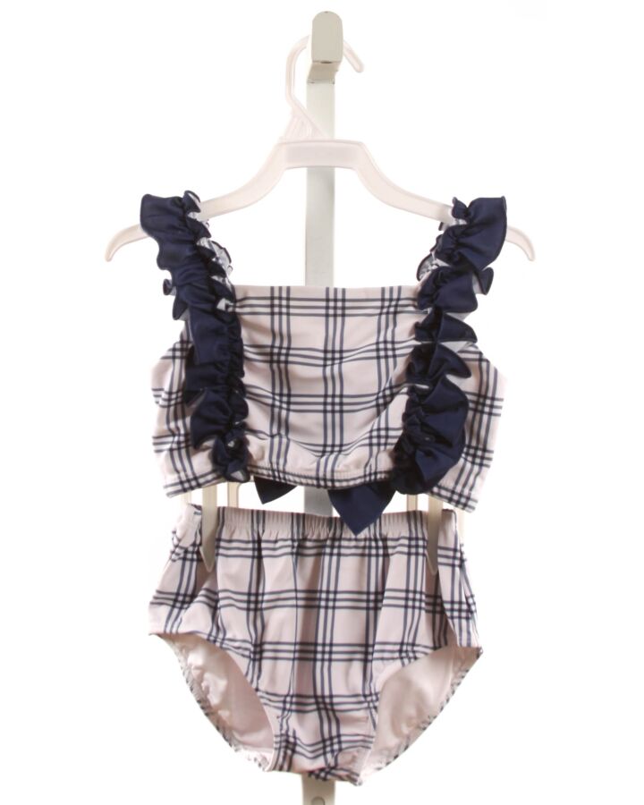 SOUTHERN SMOCKED COMPANY  NAVY  PLAID  2-PIECE SWIMSUIT WITH RUFFLE