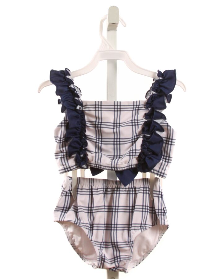 SOUTHERN SMOCKED COMPANY  NAVY  PLAID  2-PIECE SWIMSUIT WITH RUFFLE