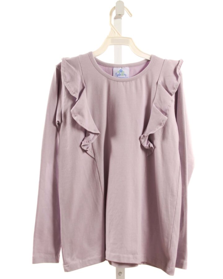 EYELET & IVY  PURPLE    KNIT LS SHIRT WITH RUFFLE