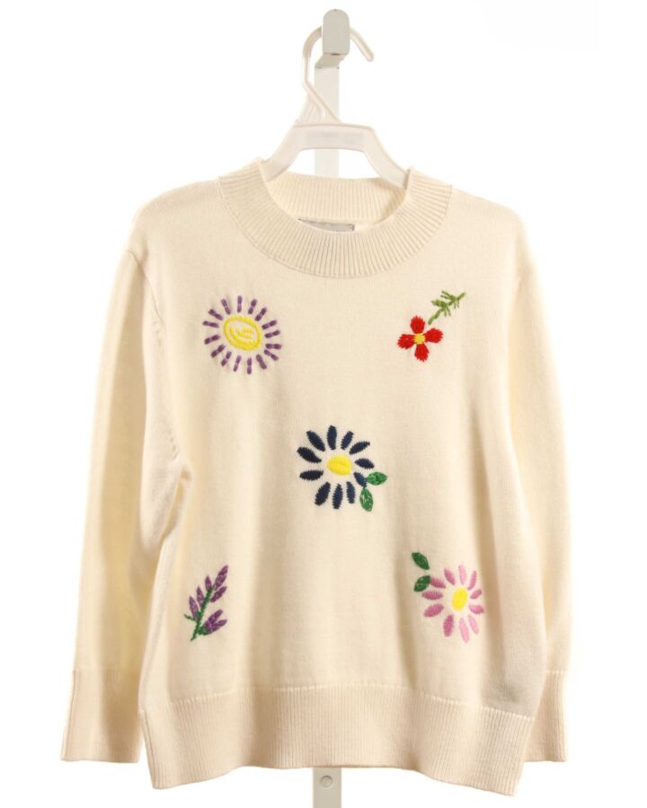 STELLA MCCARTNEY  WHITE  FLORAL EMBROIDERED SWEATER