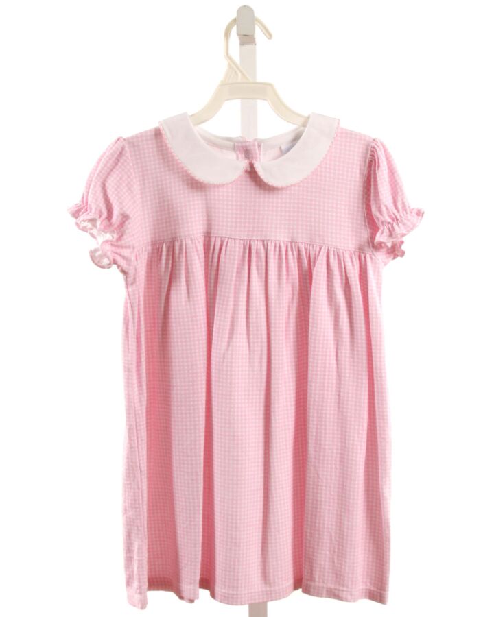 EYELET & IVY  PINK  PLAID  KNIT DRESS WITH PICOT STITCHING