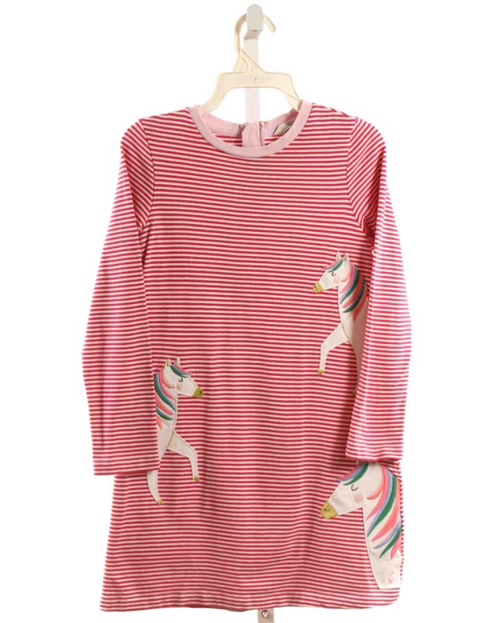 JOULES  HOT PINK  STRIPED APPLIQUED KNIT DRESS