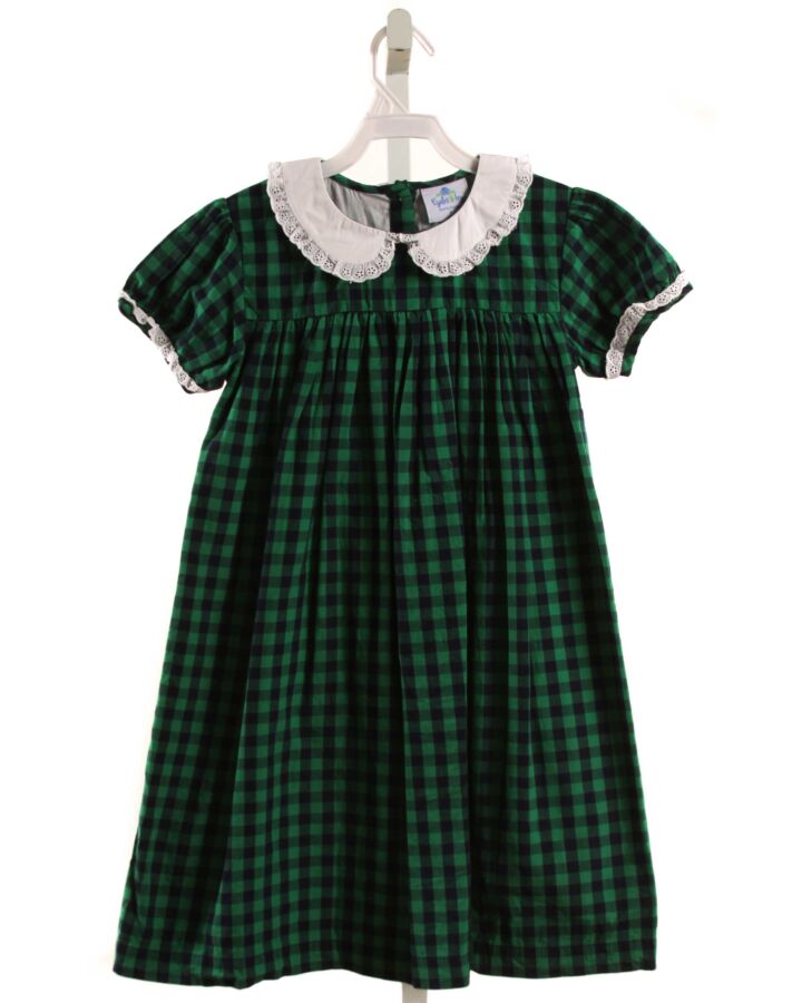 EYELET & IVY  GREEN  GINGHAM  DRESS WITH EYELET TRIM