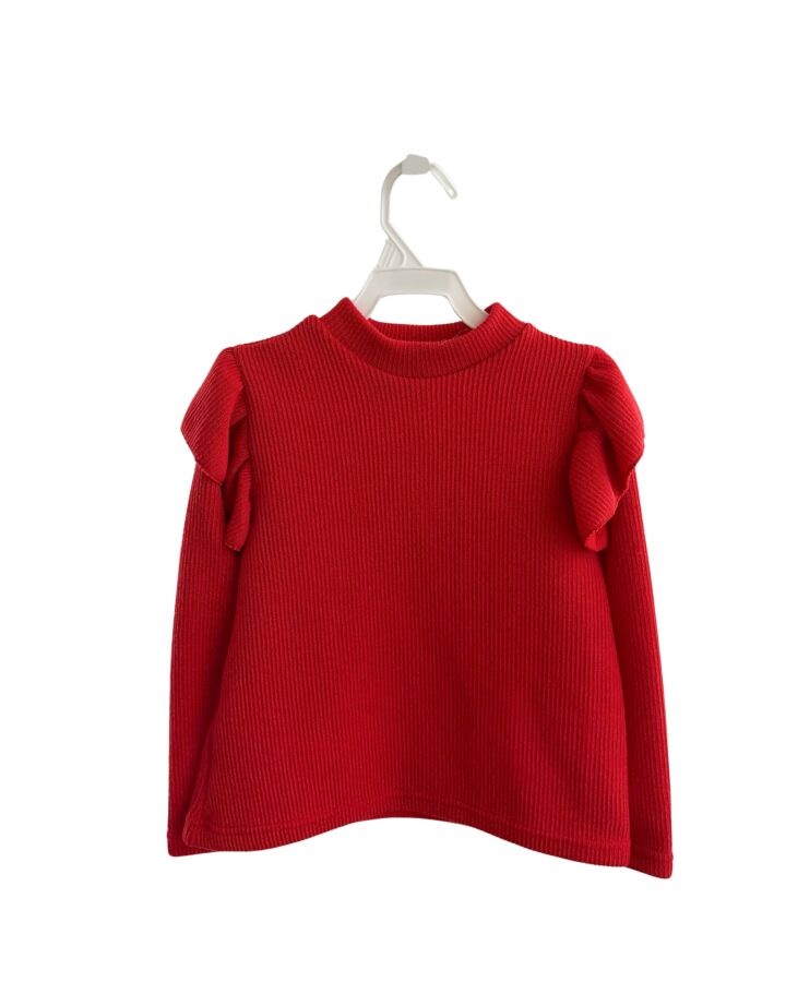 EYELET & IVY  RED    SWEATER WITH RUFFLE