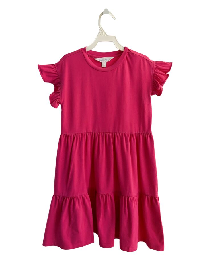 EYELET & IVY  HOT PINK    KNIT DRESS WITH RUFFLE