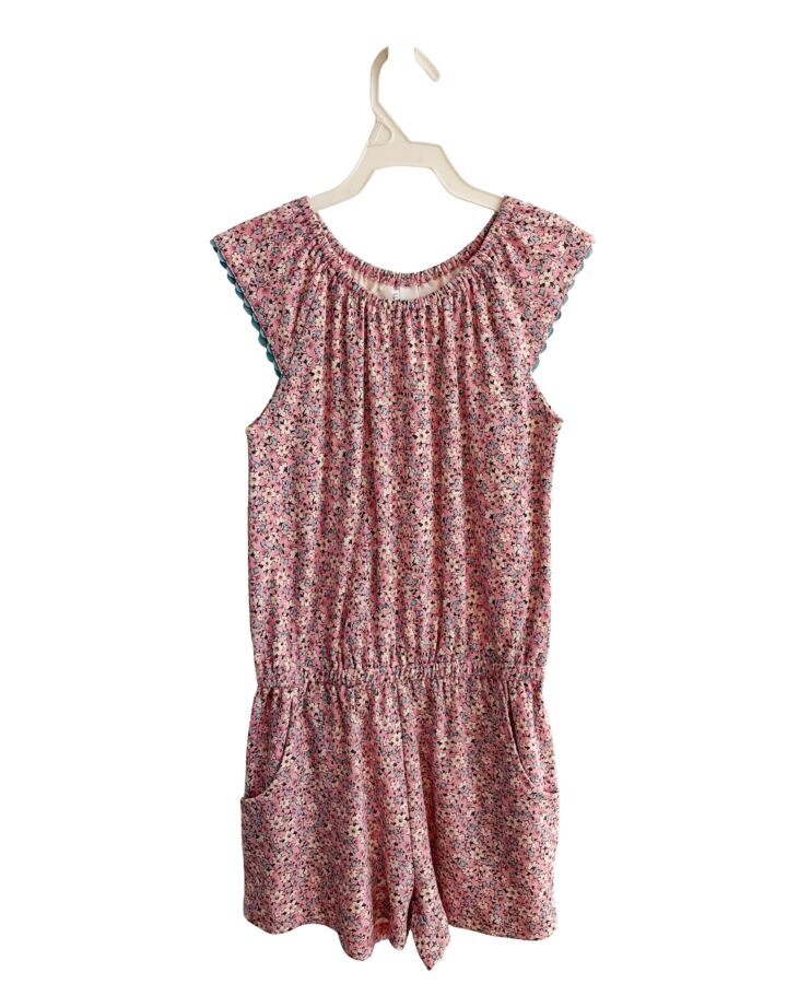 EYELET & IVY  PINK  FLORAL  KNIT ROMPER WITH RIC RAC