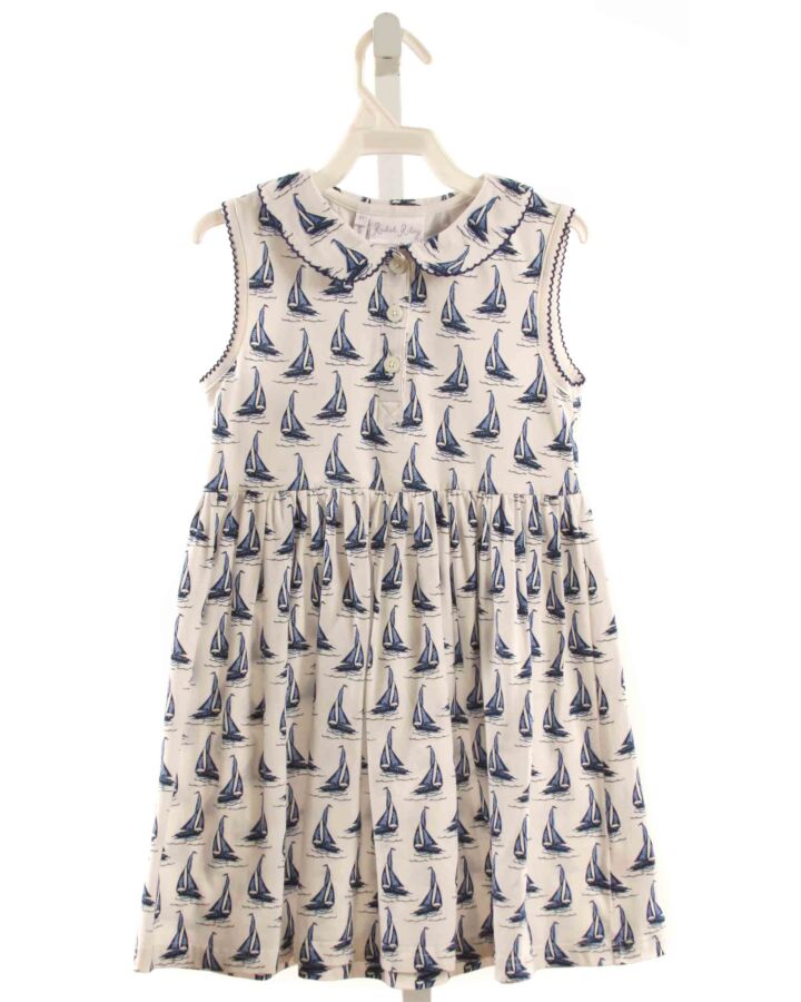 RACHEL RILEY  BLUE    KNIT DRESS WITH PICOT STITCHING