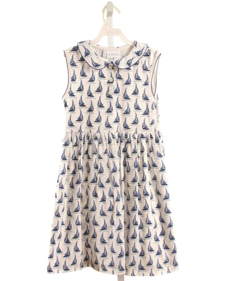 RACHEL RILEY  BLUE    KNIT DRESS WITH PICOT STITCHING