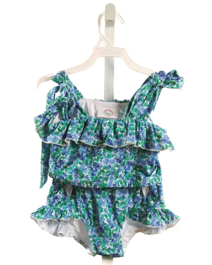 SOUTHERN SMOCKED COMPANY  GREEN  FLORAL  2-PIECE SWIMSUIT