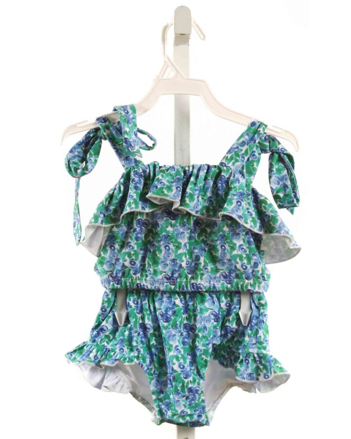 SOUTHERN SMOCKED COMPANY  GREEN  FLORAL  2-PIECE SWIMSUIT