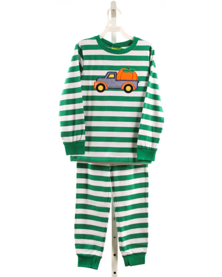 CLASSIC WHIMSY  GREEN  STRIPED APPLIQUED LOUNGEWEAR