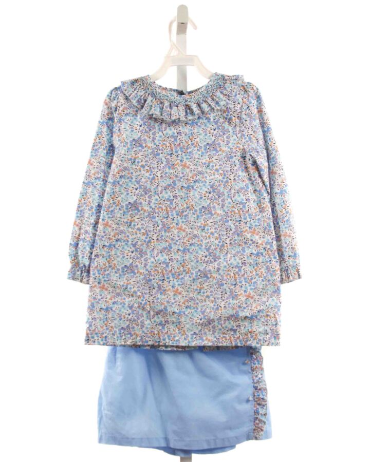 THE OAKS APPAREL   BLUE  FLORAL  2-PIECE OUTFIT WITH RUFFLE