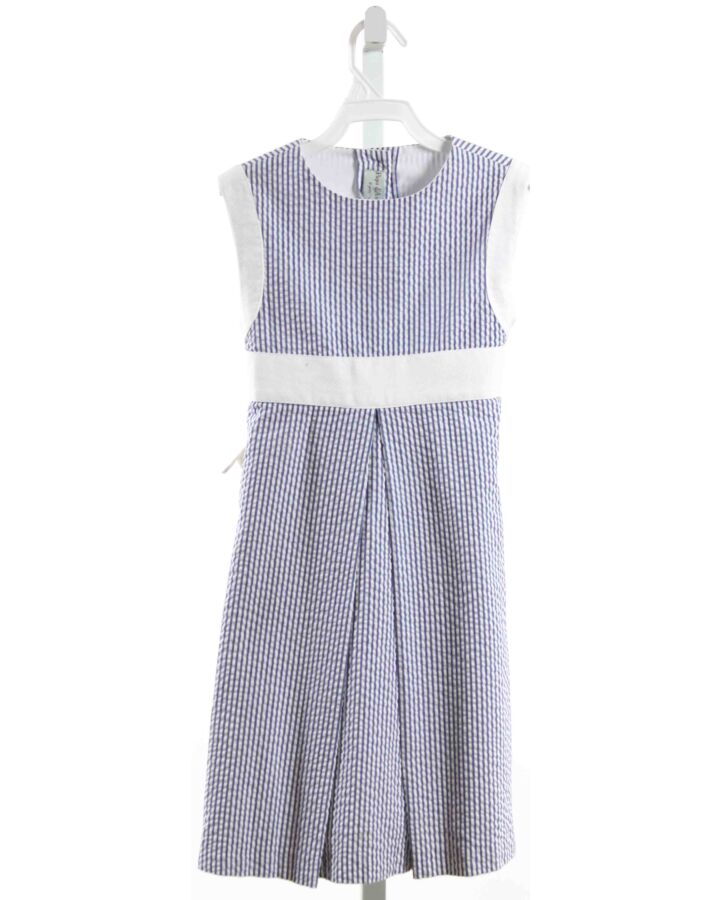 PAPO D'ANJO  BLUE SEERSUCKER STRIPED  DRESS