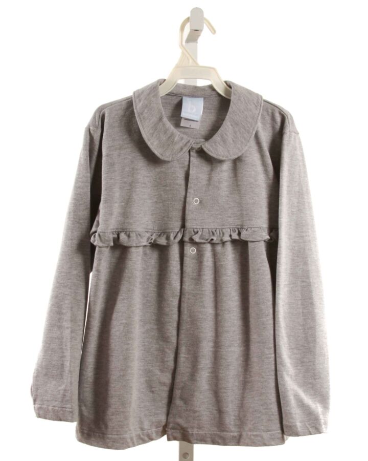 BELLA BLISS  GRAY    CARDIGAN WITH RUFFLE