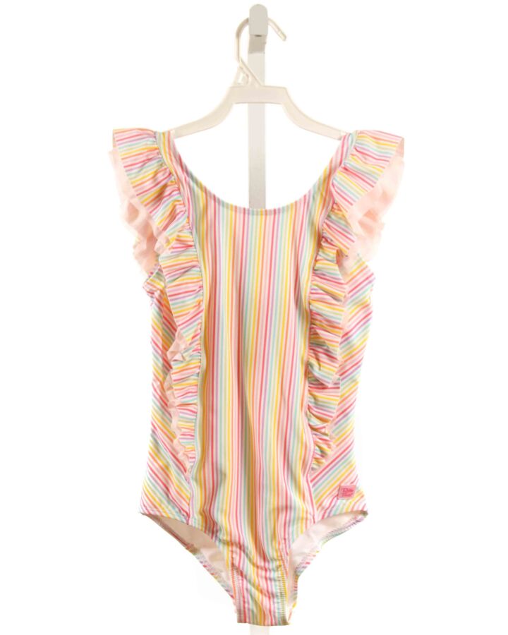 RUFFLE BUTTS  MULTI-COLOR  STRIPED  1-PIECE SWIMSUIT