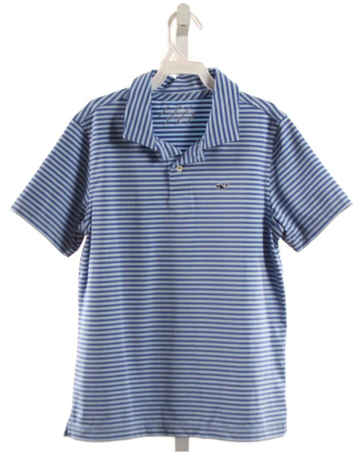 VINEYARD VINES  BLUE  STRIPED  KNIT SS SHIRT