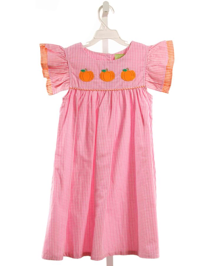 CLASSIC WHIMSY  PINK  GINGHAM APPLIQUED DRESS