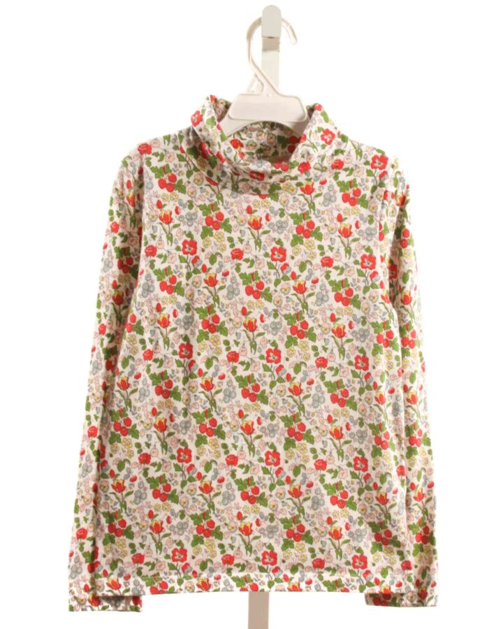 MINI BODEN  RED  FLORAL  KNIT LS SHIRT