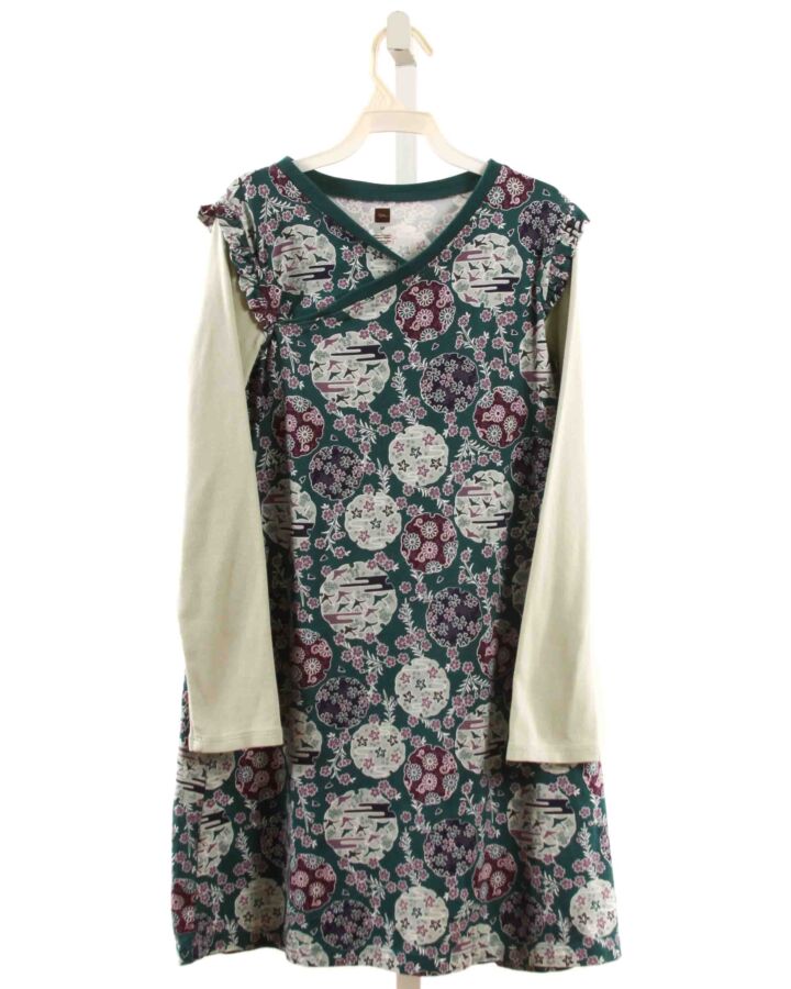 TEA  GREEN  FLORAL  KNIT DRESS
