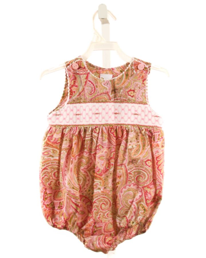 SMOCKED GIRAFFE  HOT PINK  PAISLEY SMOCKED BUBBLE WITH RIC RAC