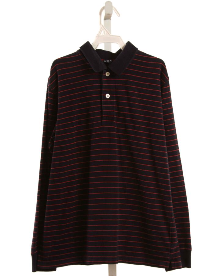 BROOKS BROTHERS  BLACK  STRIPED  KNIT LS SHIRT