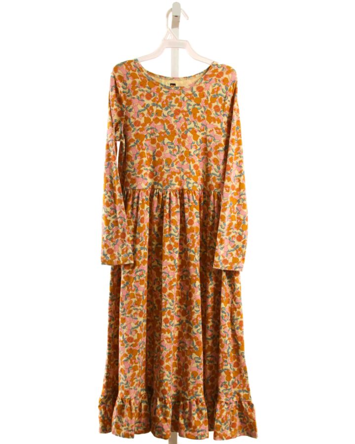 TEA  ORANGE  FLORAL  KNIT DRESS