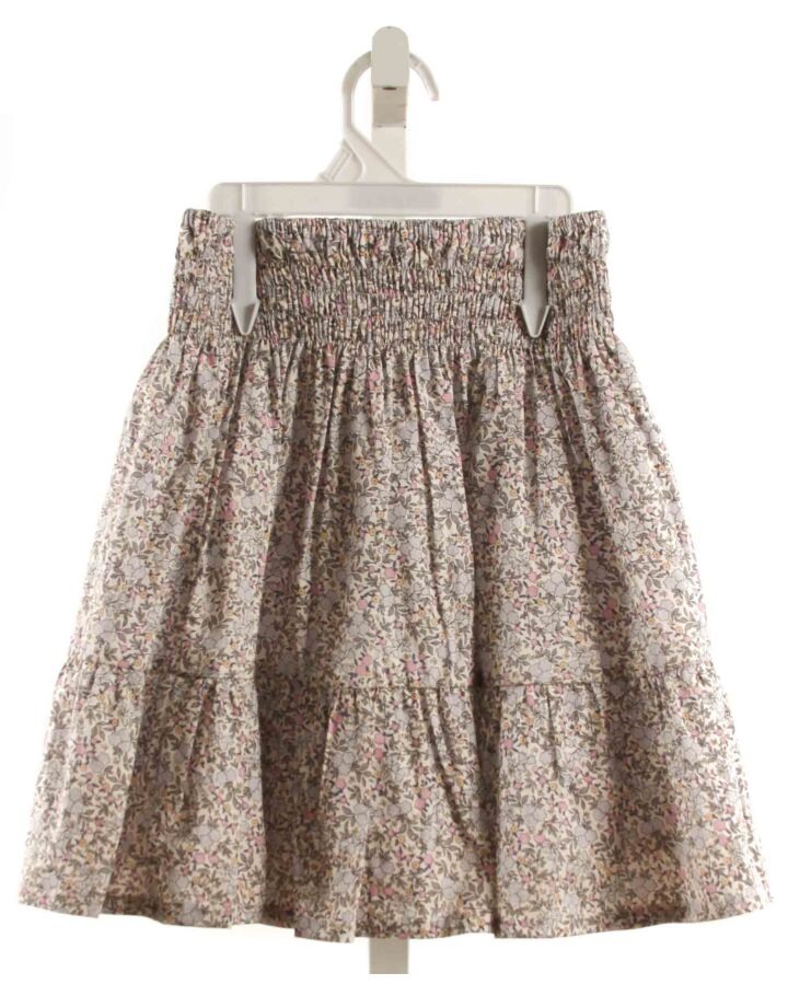 BELLA BLISS  GRAY  FLORAL SMOCKED SKIRT