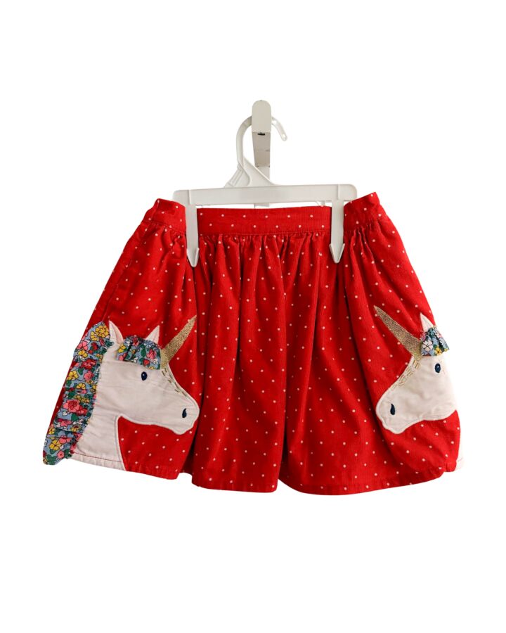 MINI BODEN  RED CORDUROY  APPLIQUED SKIRT