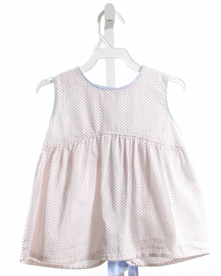 BLUE BUMBLEBEE  WHITE  POLKA DOT  SLEEVELESS SHIRT