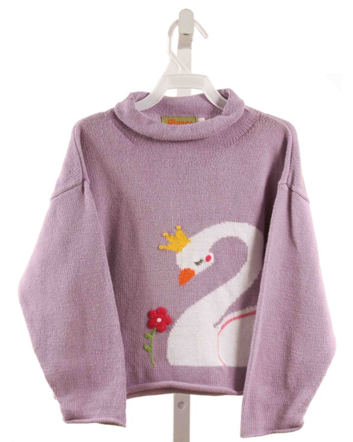 CLAVER  PURPLE   APPLIQUED SWEATER