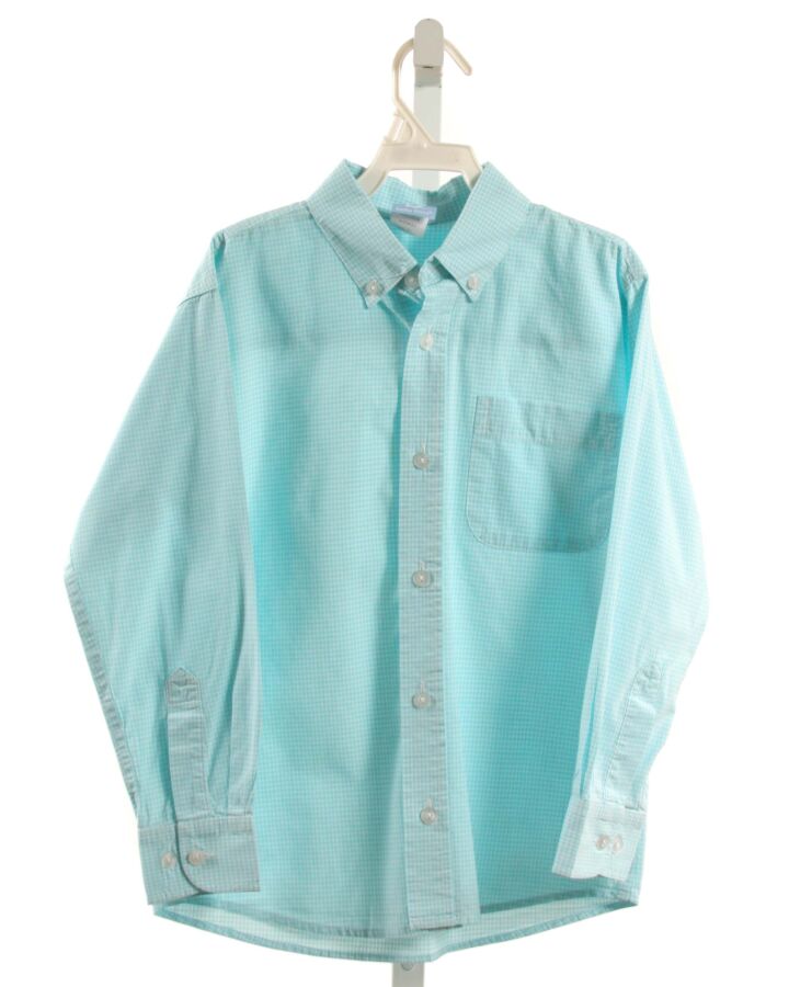BELLA BLISS  AQUA  GINGHAM  DRESS SHIRT